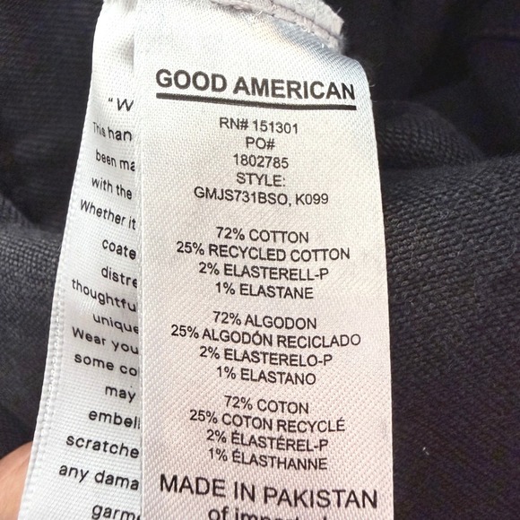 Good American Black Denim Short Sleeve Utility Jumpsuit Belted Zip Front Size M - Picture 4 of 15